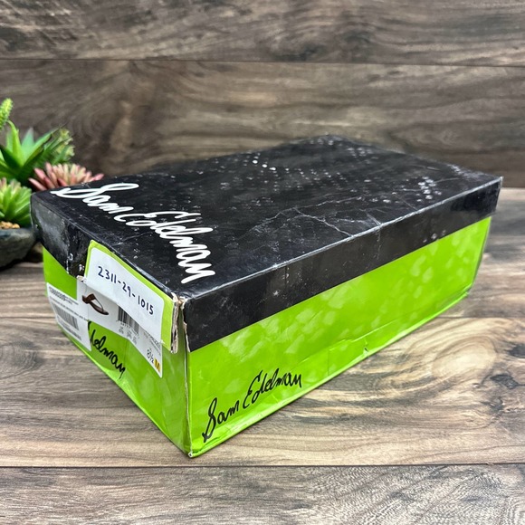 NIB Sam Edelman Jaynee 8.5M Brown Leather Slip On T Strap Thong Sandals - Picture 10 of 11